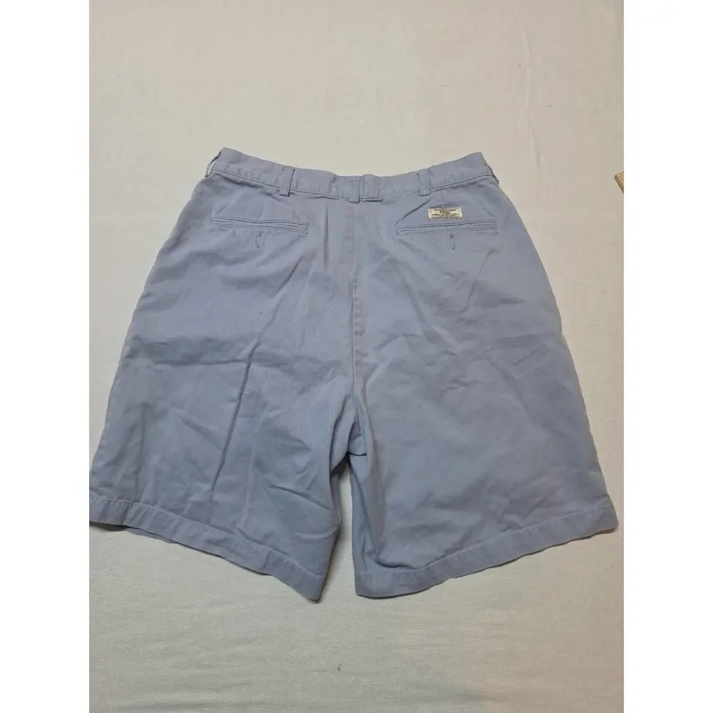 Vintage Polo Ralph Lauren Tyler Shorts Men’s 34 Blue Pleated 100% Cotton